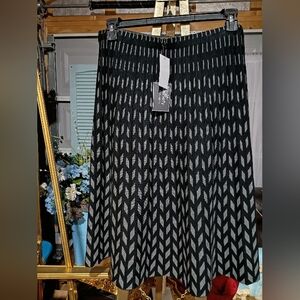 Ninety Black and Gray Geometric A-Line Skirt
